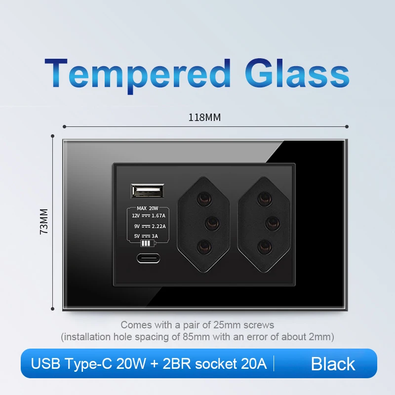 Variant: 20A 2BR 20W Black