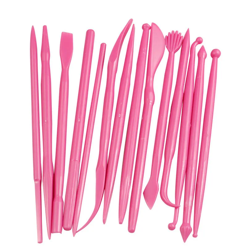 2022 NEW Cake Carved Group 14pcs Pink Fondant Cake Sugar Flower Sculpture Group Shaping Baking DIY Tools Mold