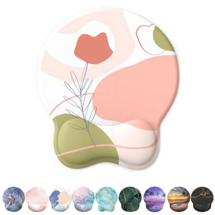

Mouse Pad with Wrist Rest, Comfortable Computer Mousepad with Gel Wrist Support Smooth Surface and Non-Slip PU Base for Pain Re