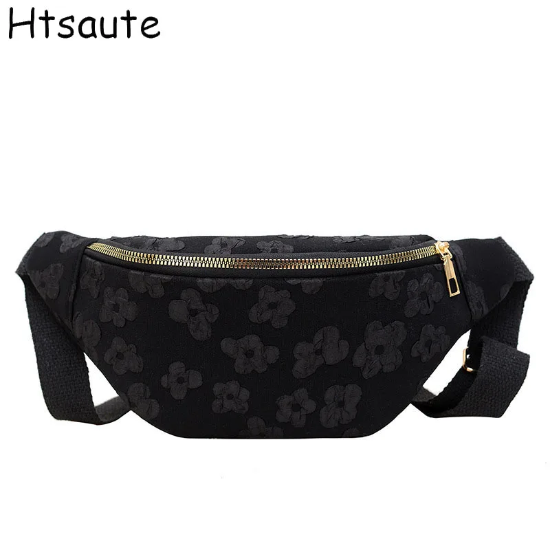 

Men's Waist Pack Unisex Waterproof Runing Crossbody Bag Flower Printed Packs Trip Shoulder Chest Bag Teenager Cycling Belt Pouch