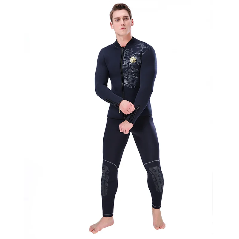 Traje de neopreno dividido de manga larga para hombres y mujeres, chaqueta de buceo cálida de 5mm, Top de buceo, trajes de surf