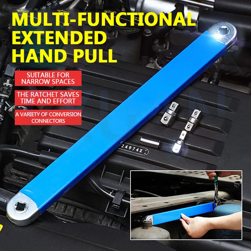 

Многофункциональный удлиненный ключ с трещоткой, авторемонт, ручной ключ 2-в-1, торцевая головка двойного назначения, автомобильный универсальный набор удлиненных гаечных ключей Многофункциональный трещотковый ключ Авт