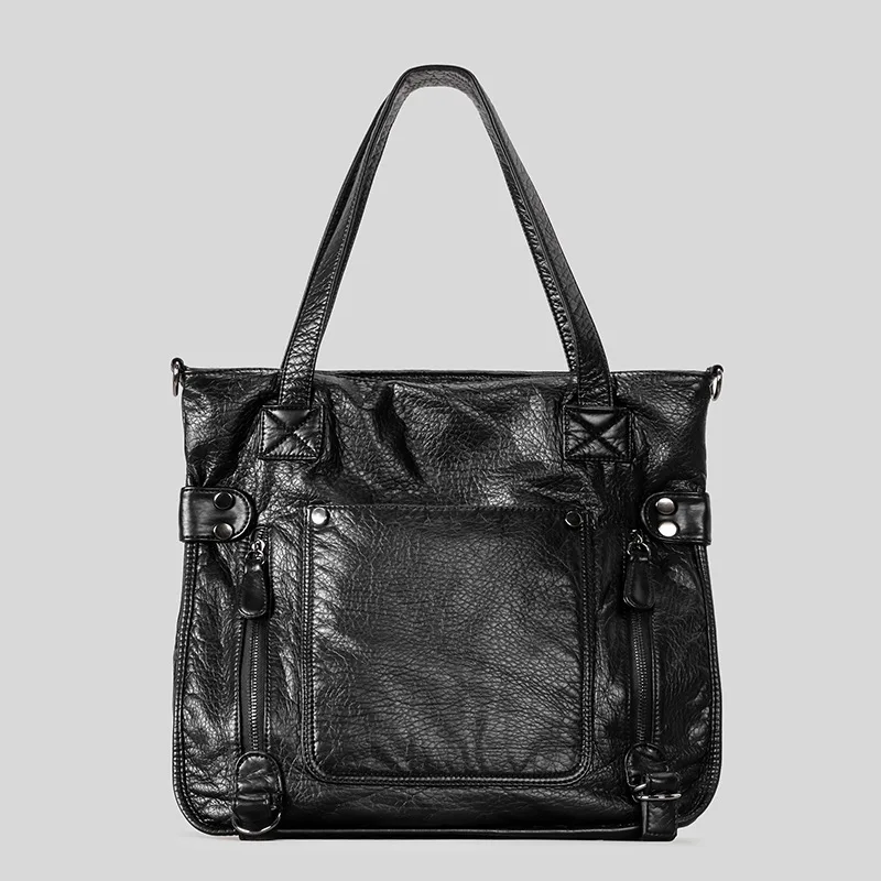 

Vintage Soft Leather Tote Bag for Women Shoulder Bag Large Capacity Shopping Bag Class Bags for Girl Travel Bags Bolsos Mujer