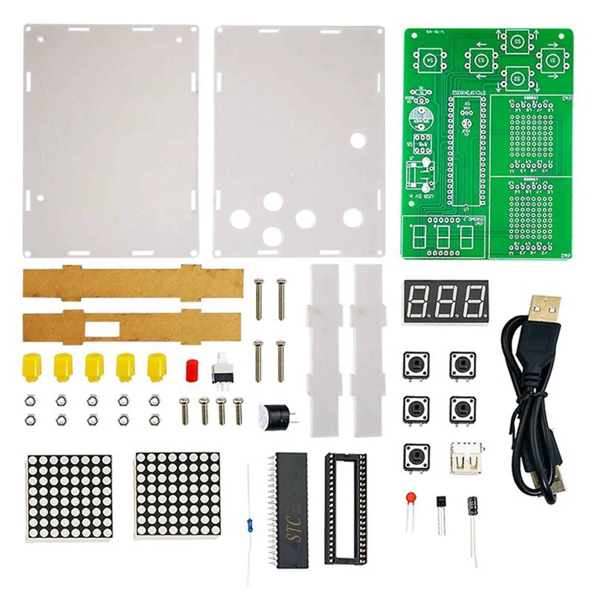 QA88X DIY Pixel Game Maker Kit Electronics DIY Soldering Project Practice Solder Learning Assembly with Shell Race Car Games