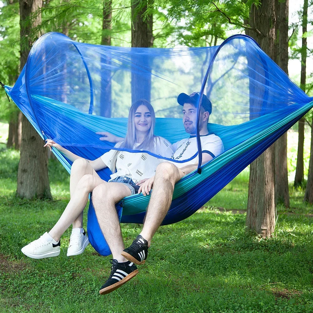 Adult Outdoor Camping Hammock with Mosquito Net Single-person Anti-mosquito Hanging Bed Portable Tourist Ultralight Hammock