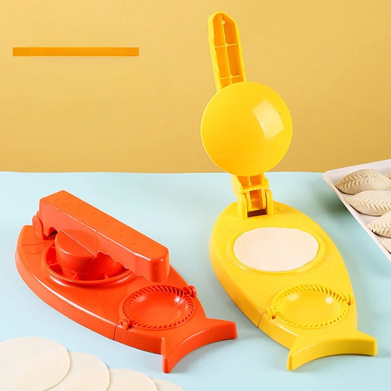 

2in1 DIY Dumplings Maker Dough Pressing Tool Manual Wrapper Making Plastic Mold Dumpling Skin Artifact Dough Press Kitchen Tools