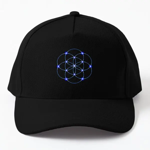 Sacred Geometry Blue Flower Of Life  Baseball Cap Hat Bonnet  Casquette Printed Women Spring  Czapka Snapback Outdoor Casual