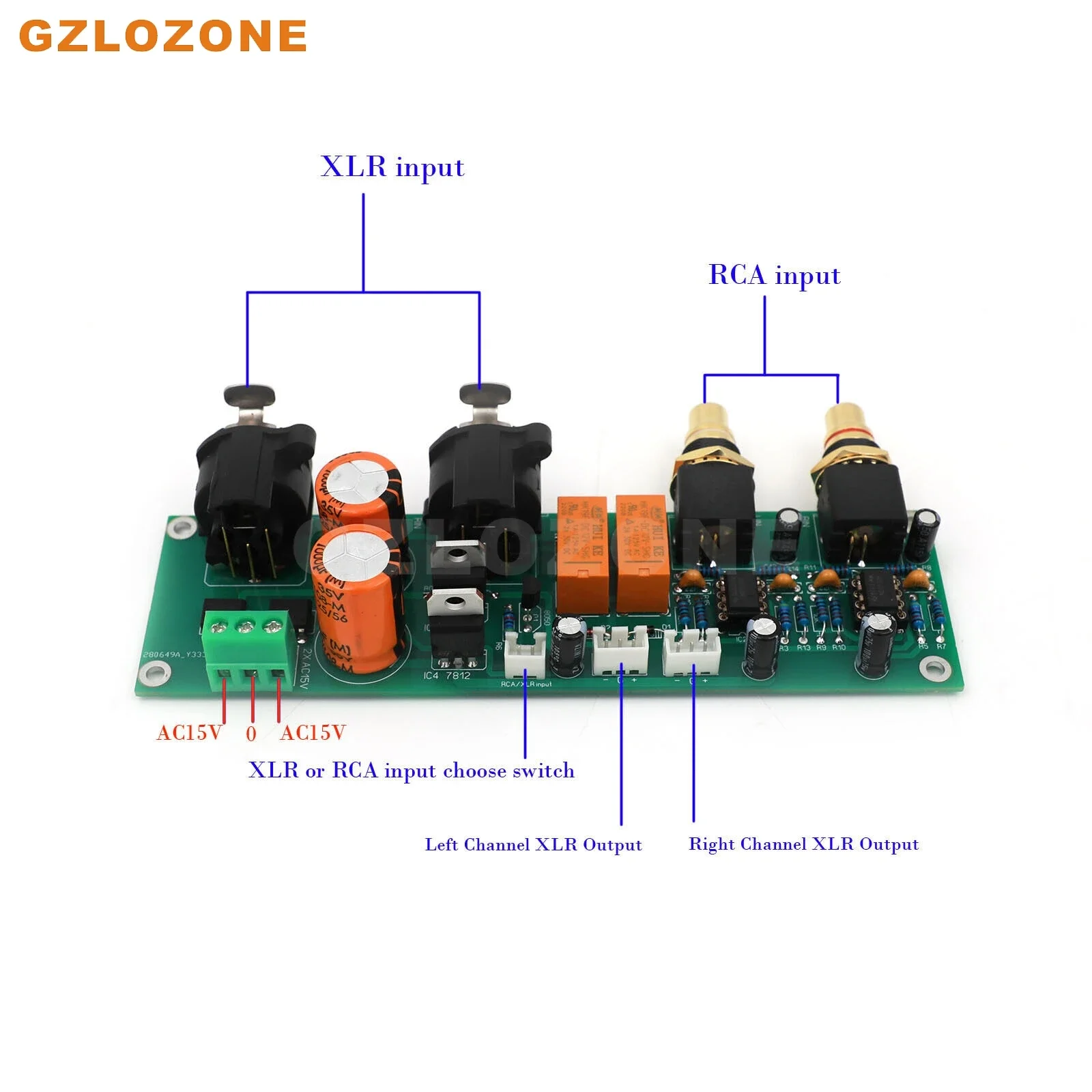 DIY Hifi Unbalanced To Balanced Audio Signal RCA To XLR Converter Kit (B6-13)