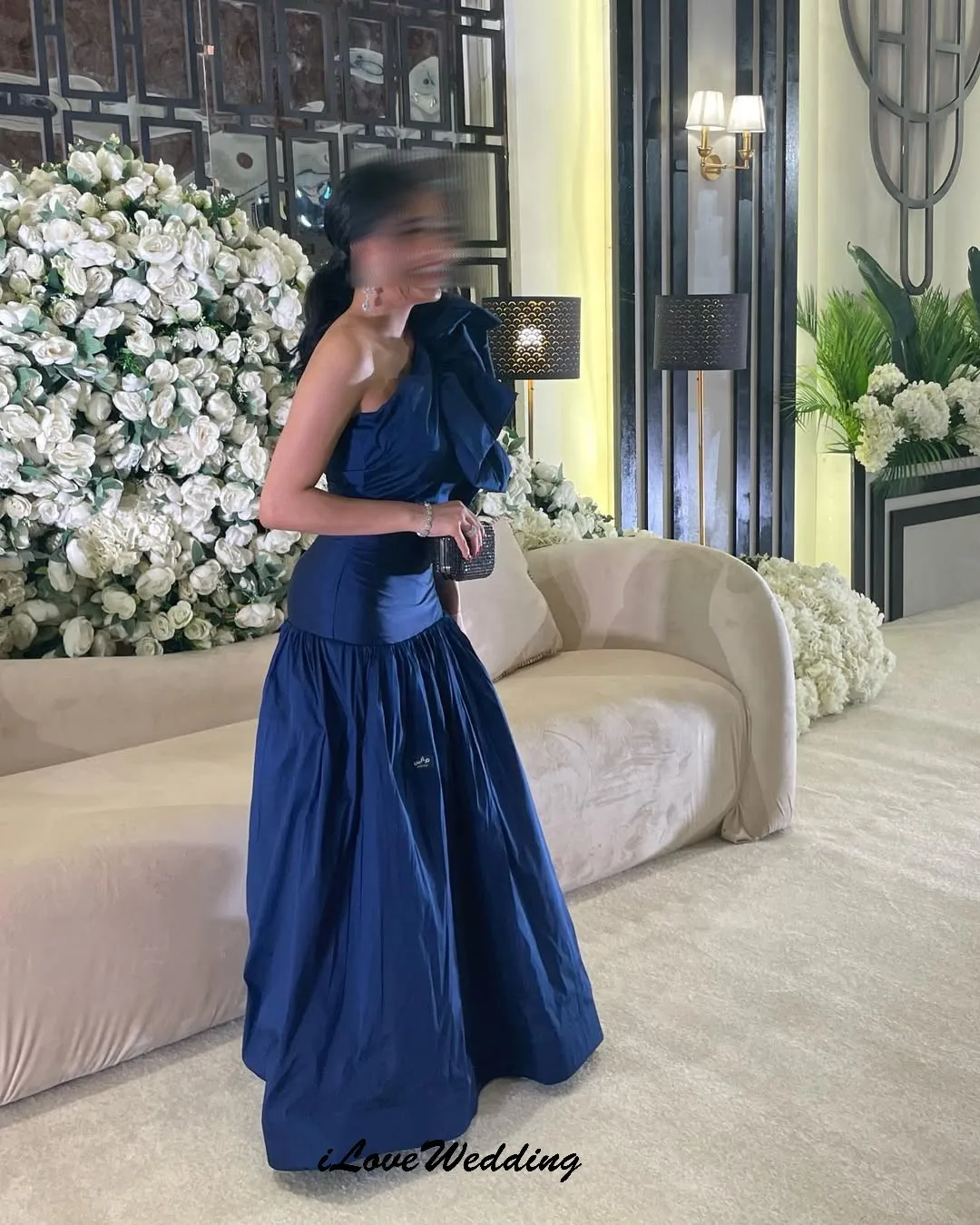 

Klein Blue One Shoulder Prom Dress 2025 Pleated Wedding Party Dress For Women Guest A-Line Formal Gowns Floor Length Customized