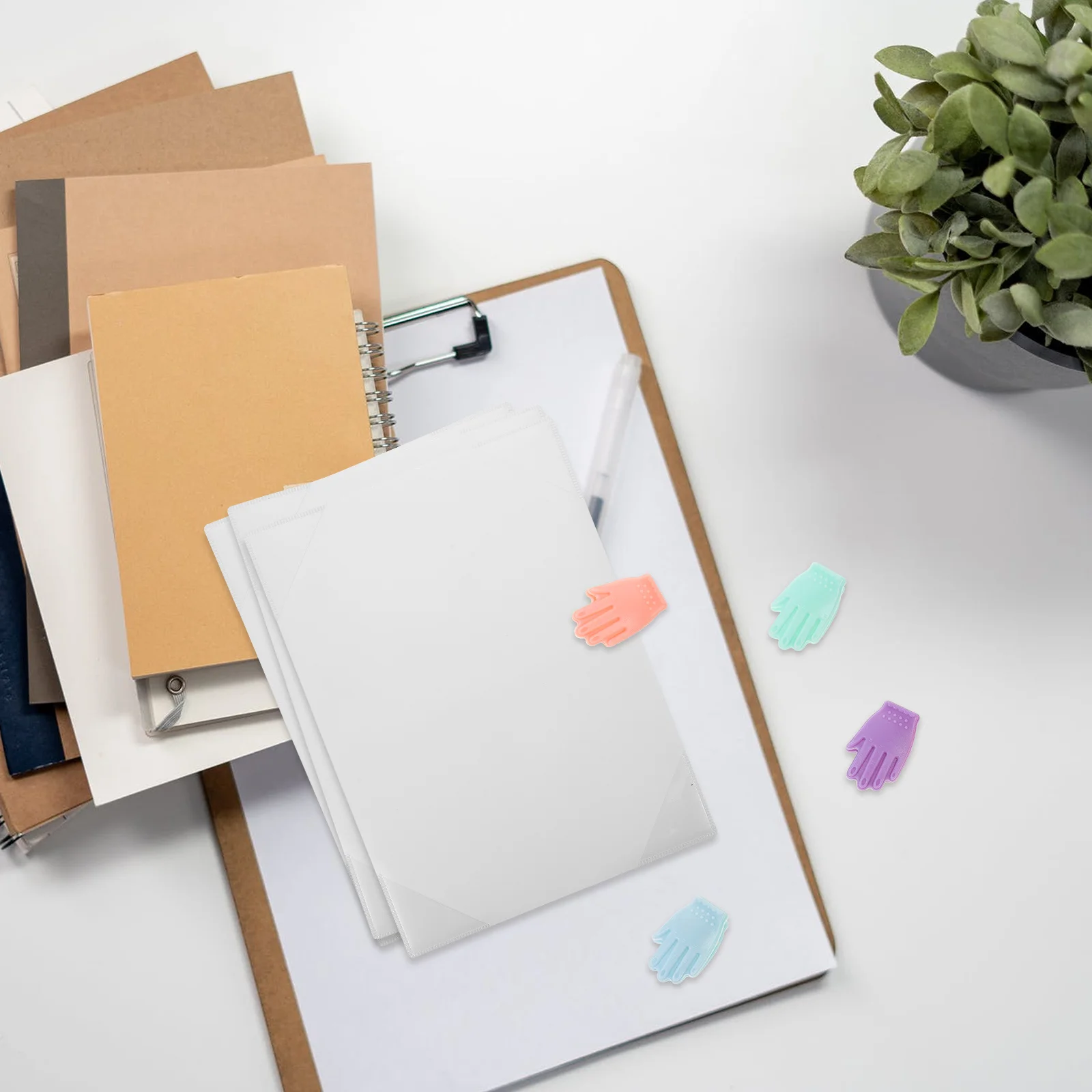 

16Pcs Small Plastic Binder Clips Cute Office Clips Document Paper Clamps Strong Grip Supplies Cartoon Office Paper Clip