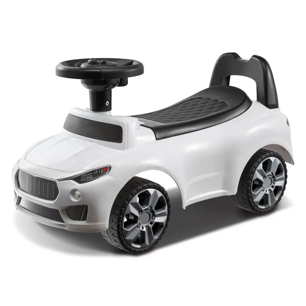 

Toddler Push Car with Music Steering Wheel Under Seat Storage Sit to Stand Toy for boys and Girls Ages 1 to 3 White