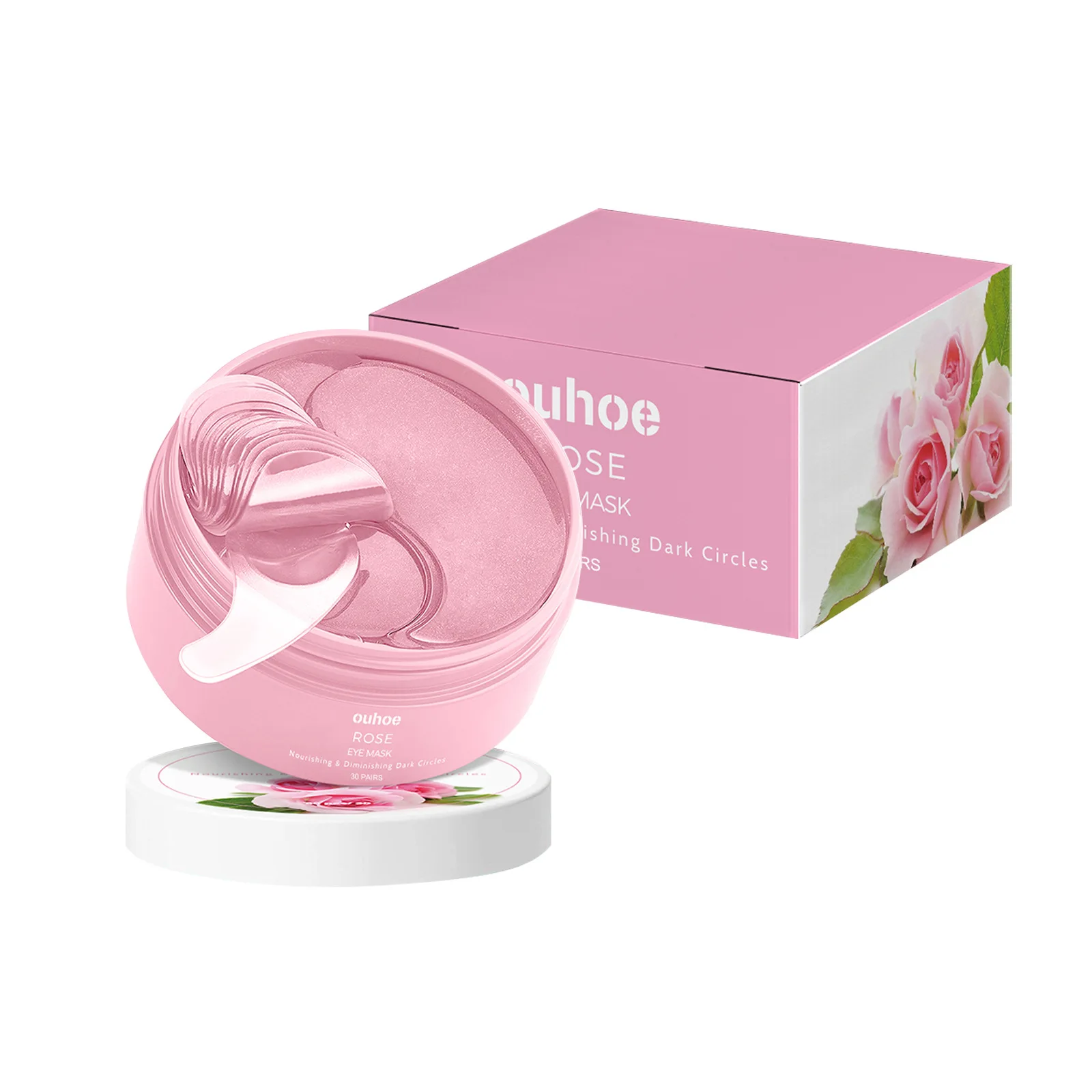 Rose Firming Eye Mask Fade Fine Lines Nourishing Moisturizing Brighten Lifting Anti Puffiness Eye Bags Dark Circles Remover Mask