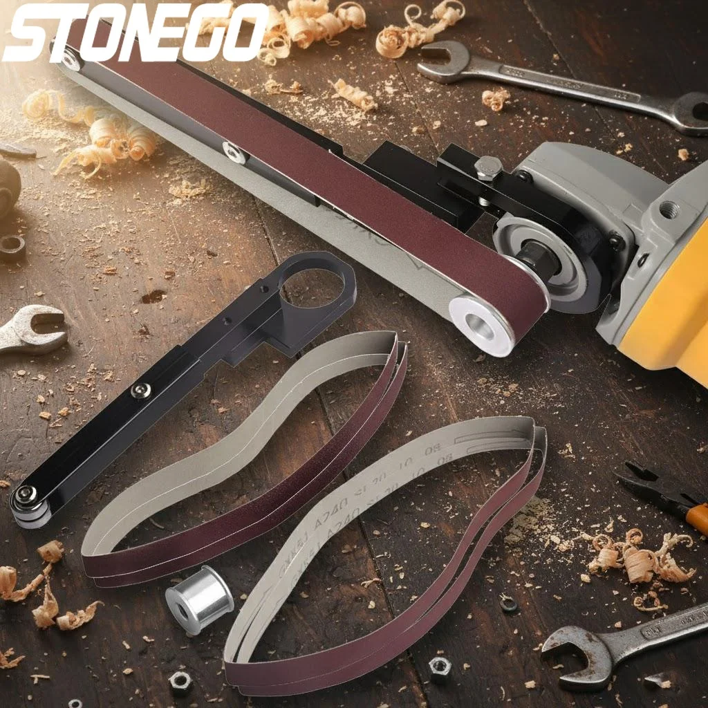 

Насадка для электрической ленточной шлифовальной машины для углошлифовальной машины, для полировки труб, комплект для переоборудования углошлифовальной машины