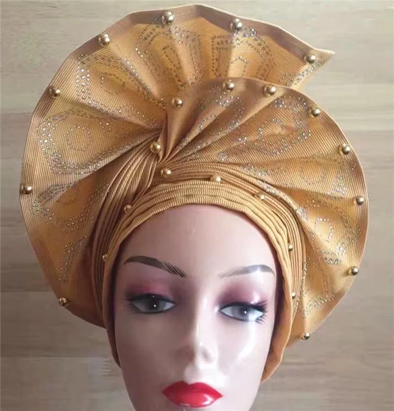 Turbans for Women Gelee Nigerian Hats for Women Gele Headtie Already Made Fashion Bonnets Head Wraps High Quality