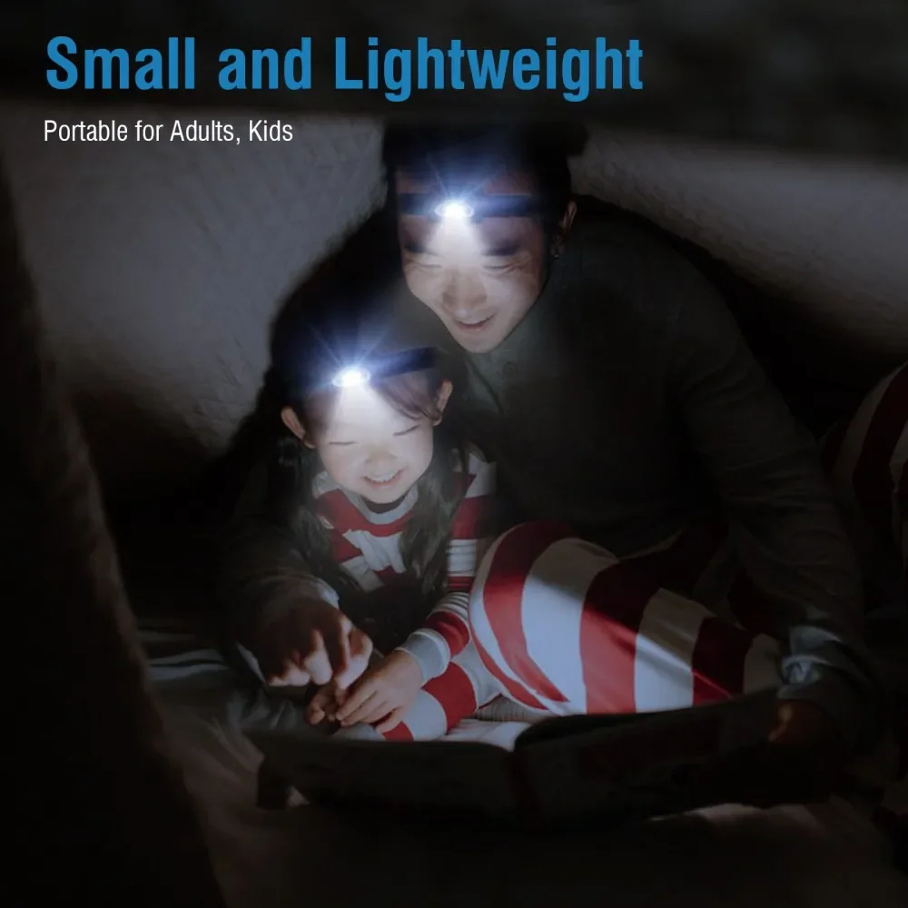 BORUiT 3W Powerfull Mini Headlamp Red Light LED Headlight 4-Mode Waterproof Head Torch Camping Hunting Flashlight AAA Battery