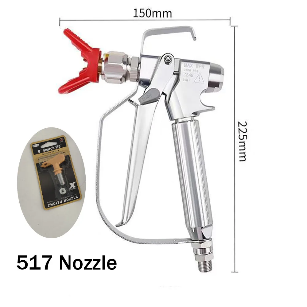 3600PSI High Pressure Airless Paint Spray Gun With 517 Tip & Nozzle Guard Pump Sprayer And Airless Spraying Machine