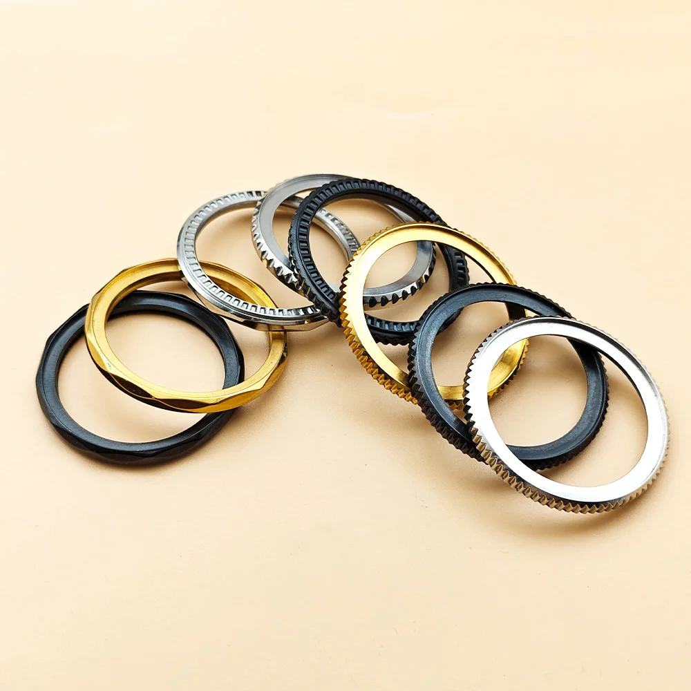 Customized SKX007 Steel Bezel and Spring Click Fit SKX007 SRPD Watch Cases Rotating Bezel for 38mm Steel Bezel Insert Parts