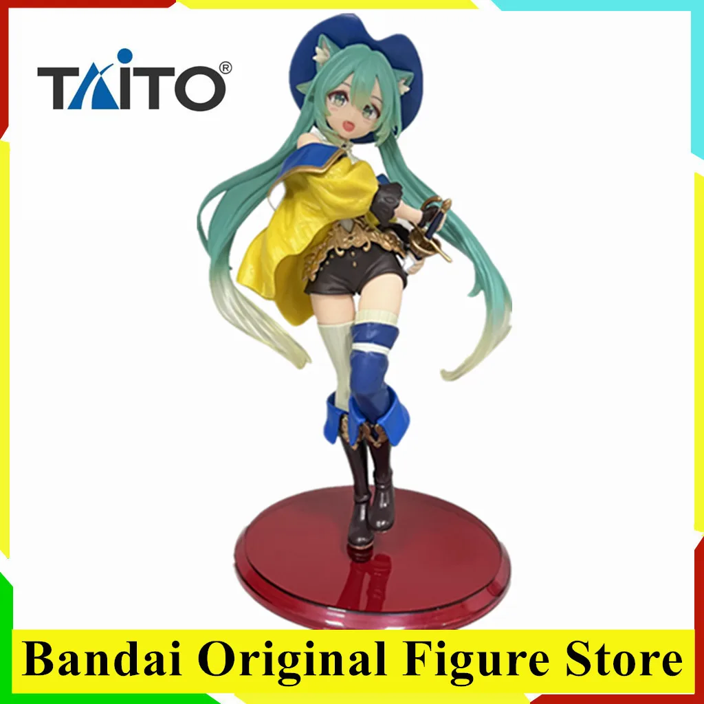taito-初音ミクキャットインブーツpvcモデルコレクションアクションフィギュア人形ギフトオリジナルワンダーランド