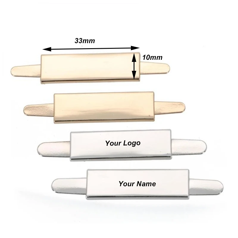 

10Pcs Metal 33x10mm Rectangle Label Clasp Tag Buckle Alloy Blank Nameplate Logo Tag for Garment Bags Hardware Accessories