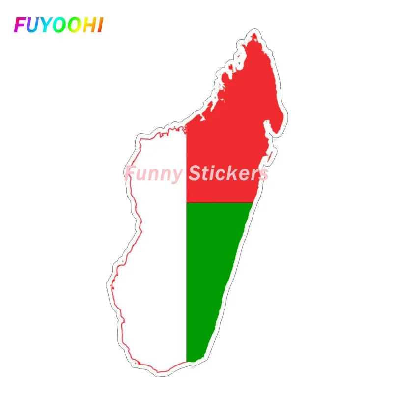 FUYOOHI Play Stickers  Personality Madagascar Map Decal Motorcycle Flag Car Sticker  Auto Truck Vinyl Decal Car Sticker Graphic