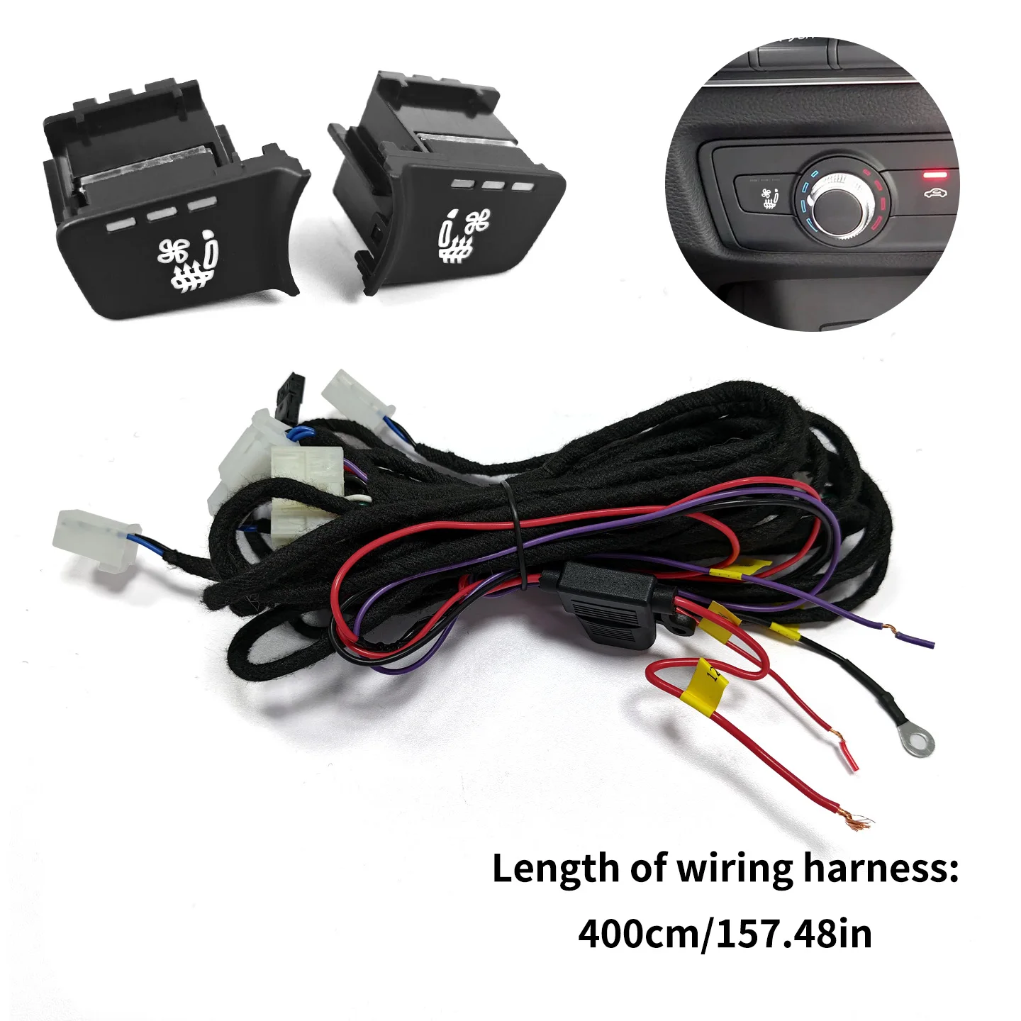 For Audi A3 8V 2014-2020 Car Seat Ventilation Heating Kit 12V Heated Ventilated Seat Retrofit System 3-Level Adjustable 2 Seats