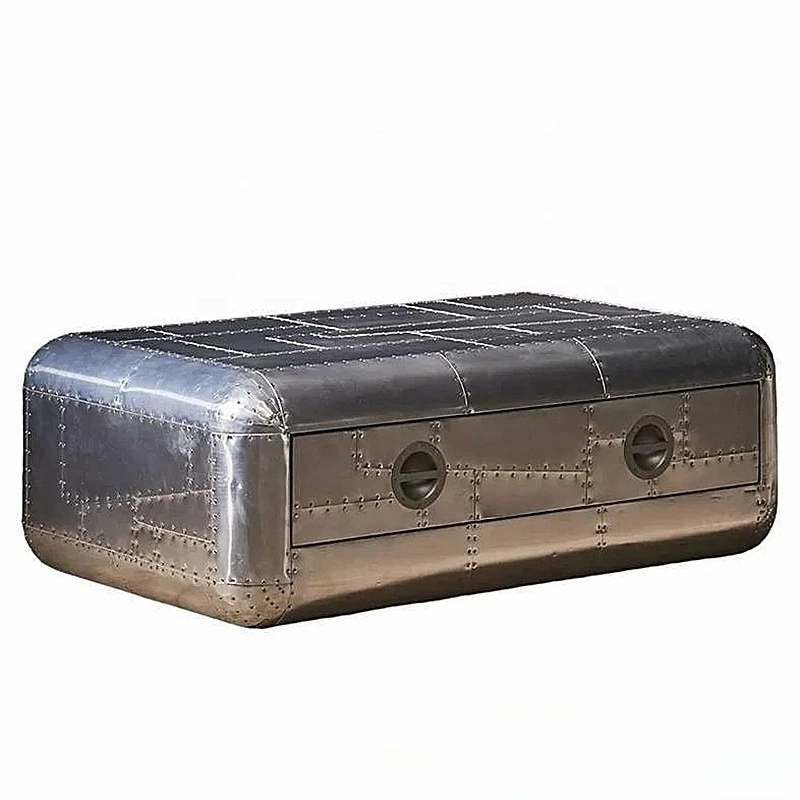 American industrial style designer furniture, aluminum coffee table loft coffee table