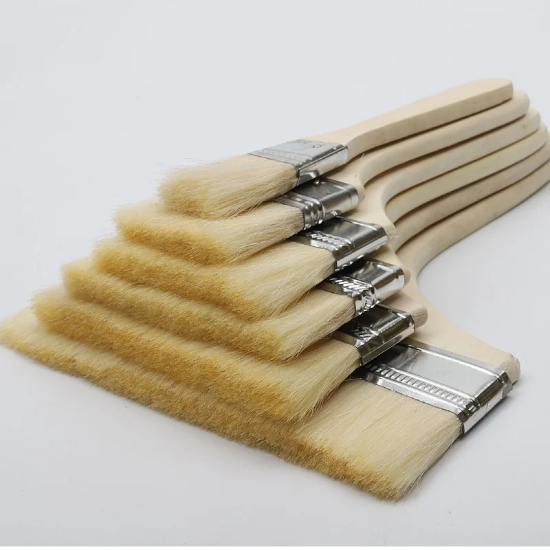Paint Brush Wooden Handle Wool Material Brush BBQ Brush Paint Application Tool Artist Painting Brushes Set 1/2/4/5 Inch