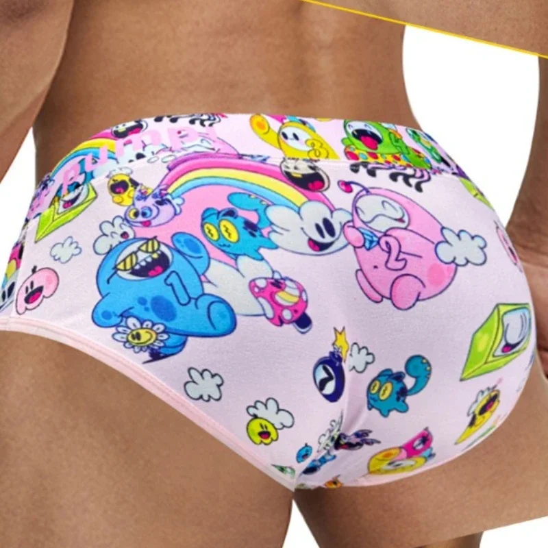 Cartoon Boys Cute Briefs Comfortable Underwear Convex Pouch Underpants Children\'s Sport Pink Swimsuit Men\'s Bottoms Panties Plus