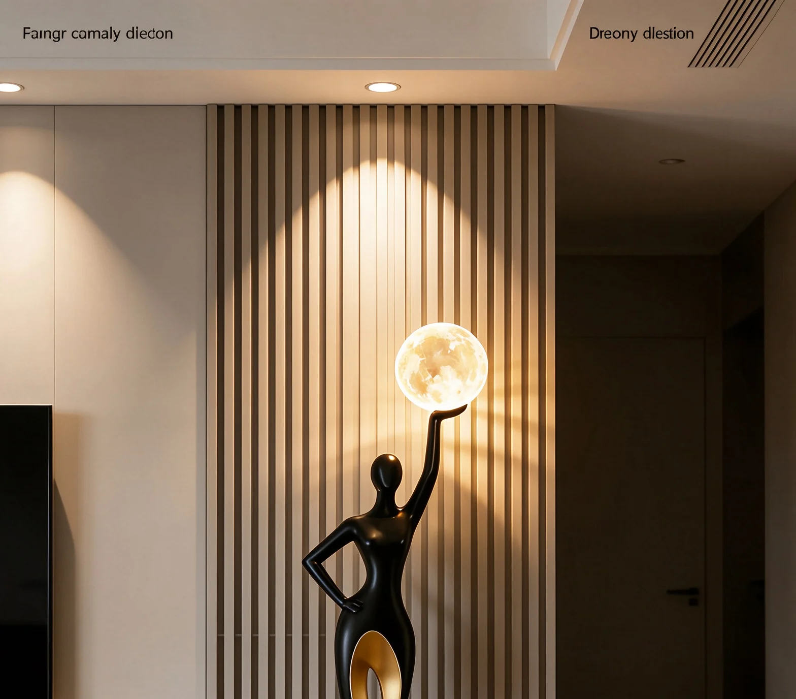 Large Floor-Standing Figure Sculpture Art Lamp, Light Luxury High-End Home Decoration Ambient Light for Living Room Next to the Tv Cabinet
