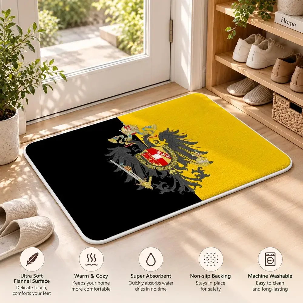 Imperial Coat Arms Austria Empire Floor Mat Flannel Rug Non Slip Door Mat For Bathroom Bedroom Kitchen Living Room Home Decor
