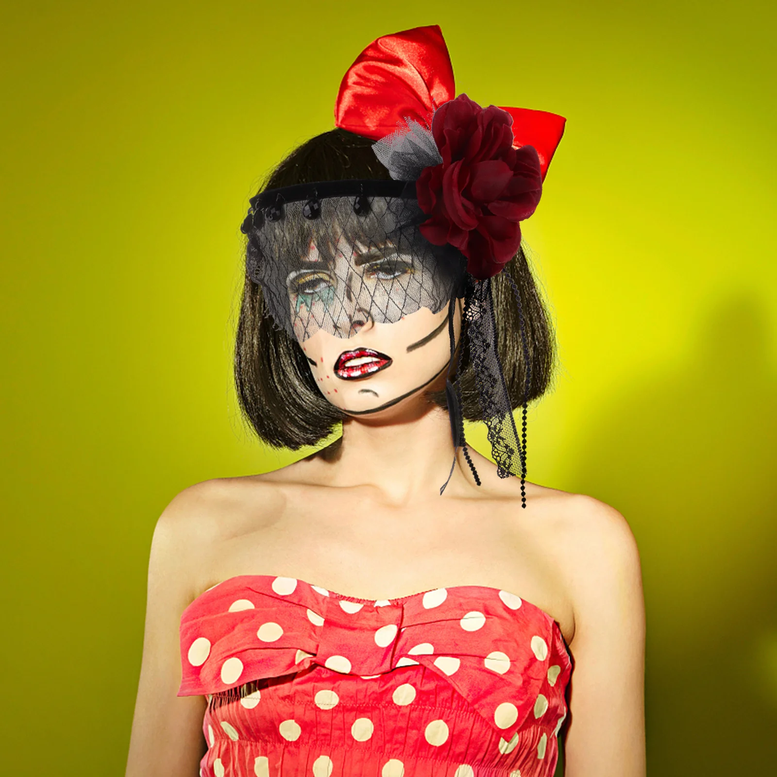 

Women Gauze Flower Hairbands Lightweight Comfortable Halloween Floral Headband Day of The Headdress Hair Accessory