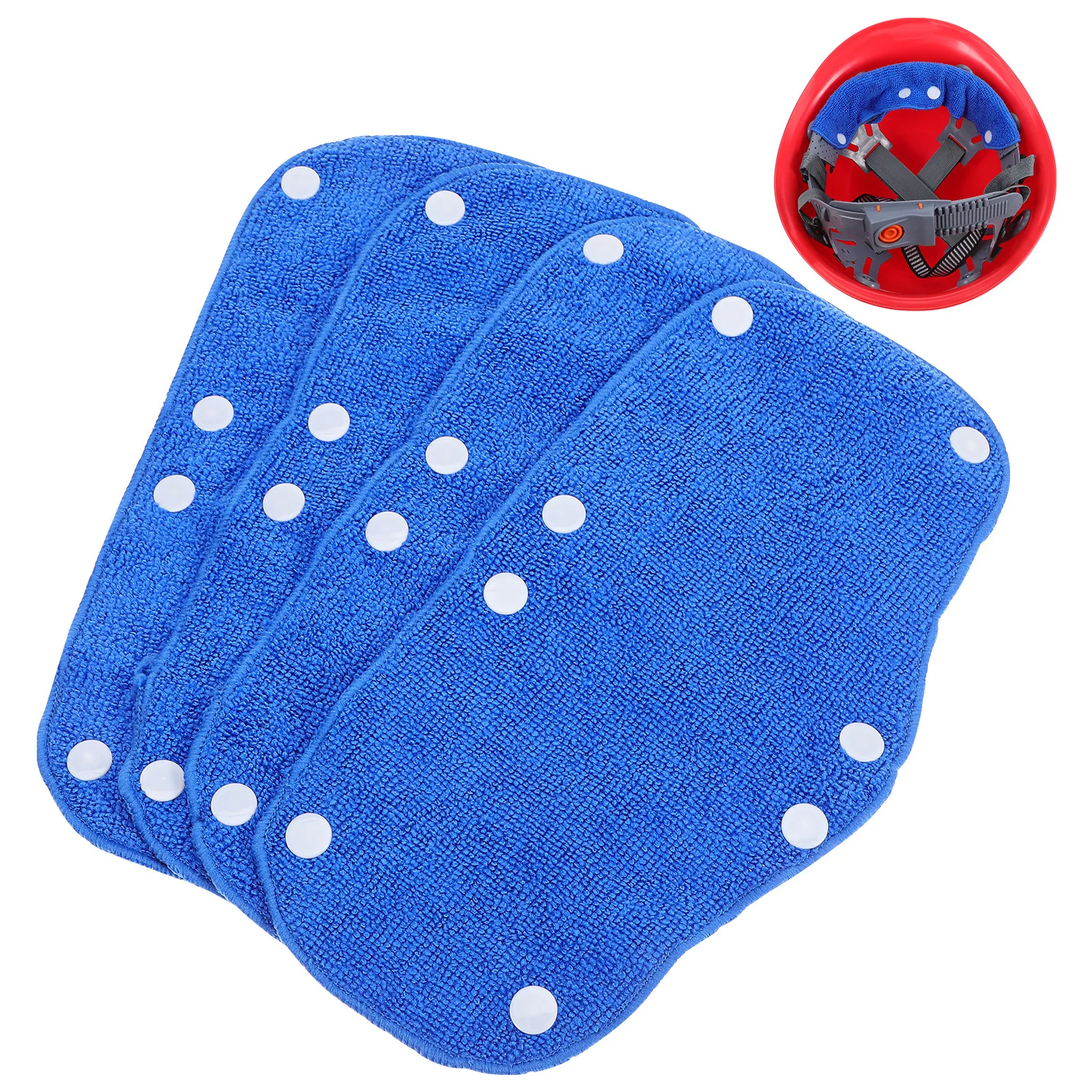 

4pcs Safety Hat Sweatband Hard Hat Cotton Absorbent Band For Industrial Headwear Dark Blue Reusable Washable Accessories