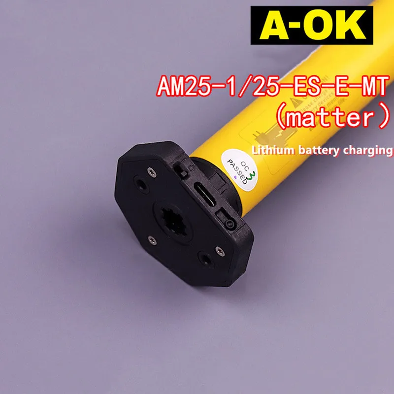 A-OK AM25-1/25-ES-E-MT Matter Bateria de Lítio Motor Smart Home Roller Shutter Shangri La Cortina Fio Macio