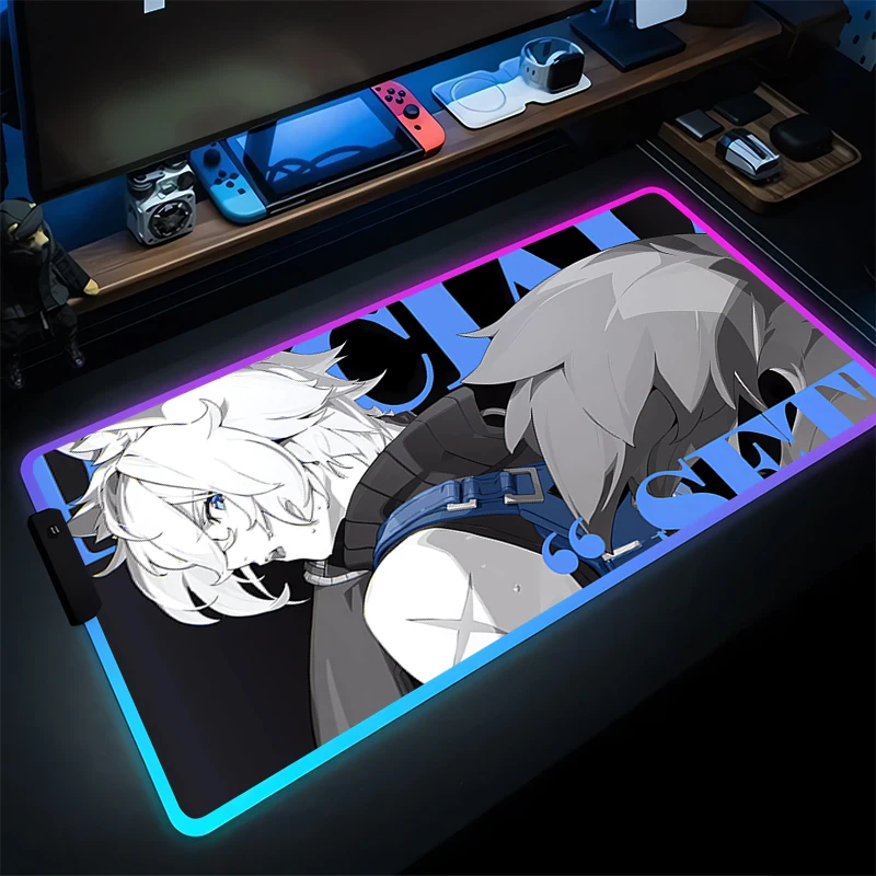 

Rubber LED PC HD Mousepad Gamer Gaming Mouse Pads Zenless Zone Zero Desktop Keyboard Pad RGB Computer Laptop Non Slip Table Mat