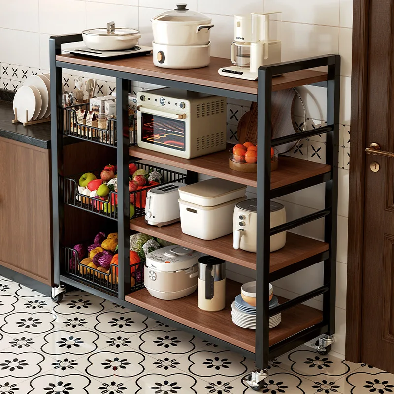 Multifunctional shelf, floor-to-ceiling multi-layer fruit and vegetable rack