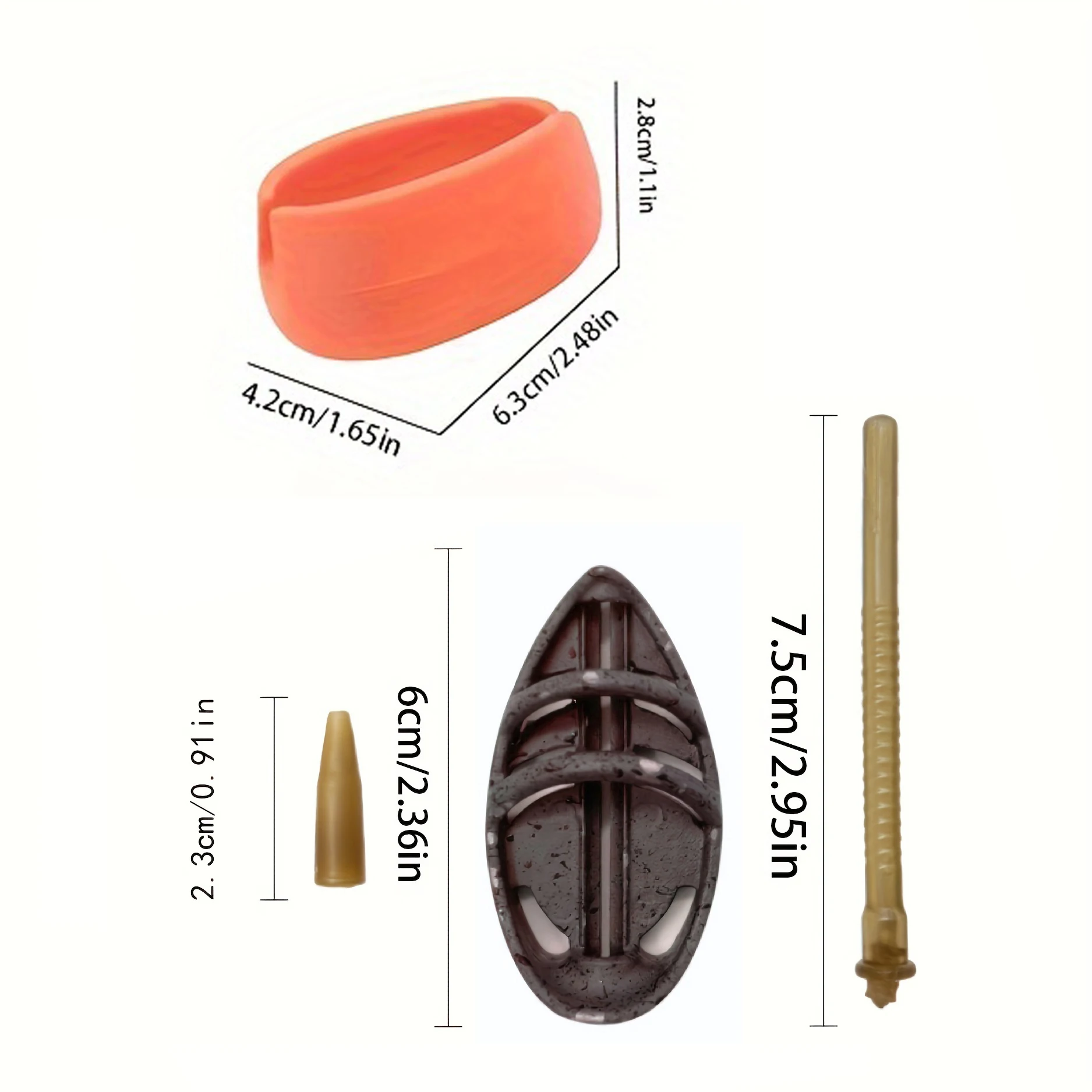 Method Feeder Accessories, Carp Fishing Feeder Tackle Set, Inline Zinc Alloy Feeder Fishing with 30g/40g/50g Weight Feeder and 1