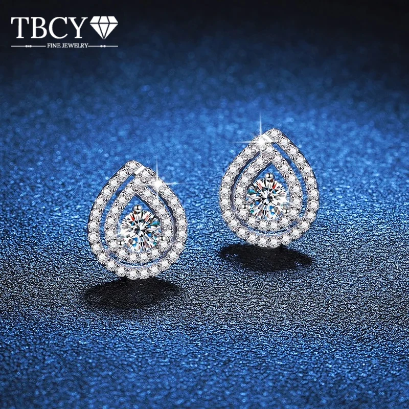 

TBCYD Серьги с муассанитом и грушей 1 карат, 100% настоящее серебро 925 пробы, 1 карат D, цвет, муассанит, капли, серьги для женщин