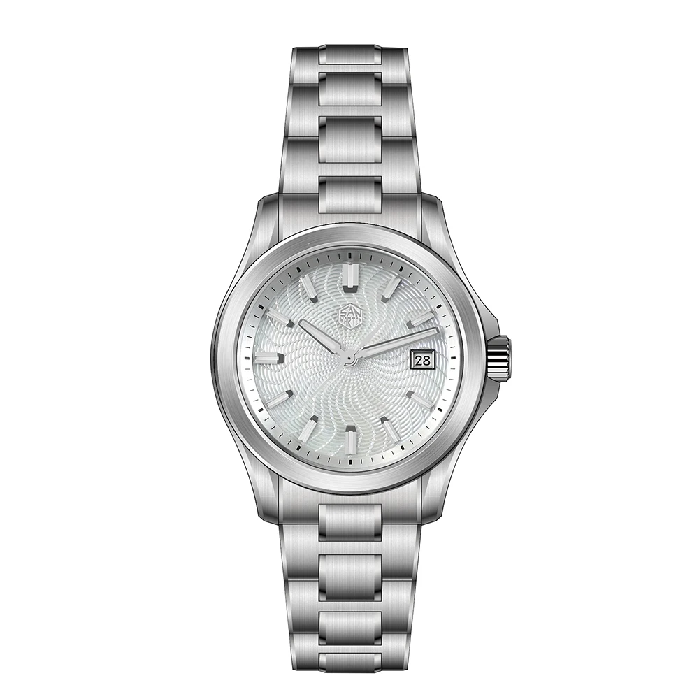 San Martin Men Automatic Watch Gada 39mm Mechanical Wristwatch 10Bar Waterproof Luminous Sapphire Guilloche MOP Dial Miyota 9015 image 3