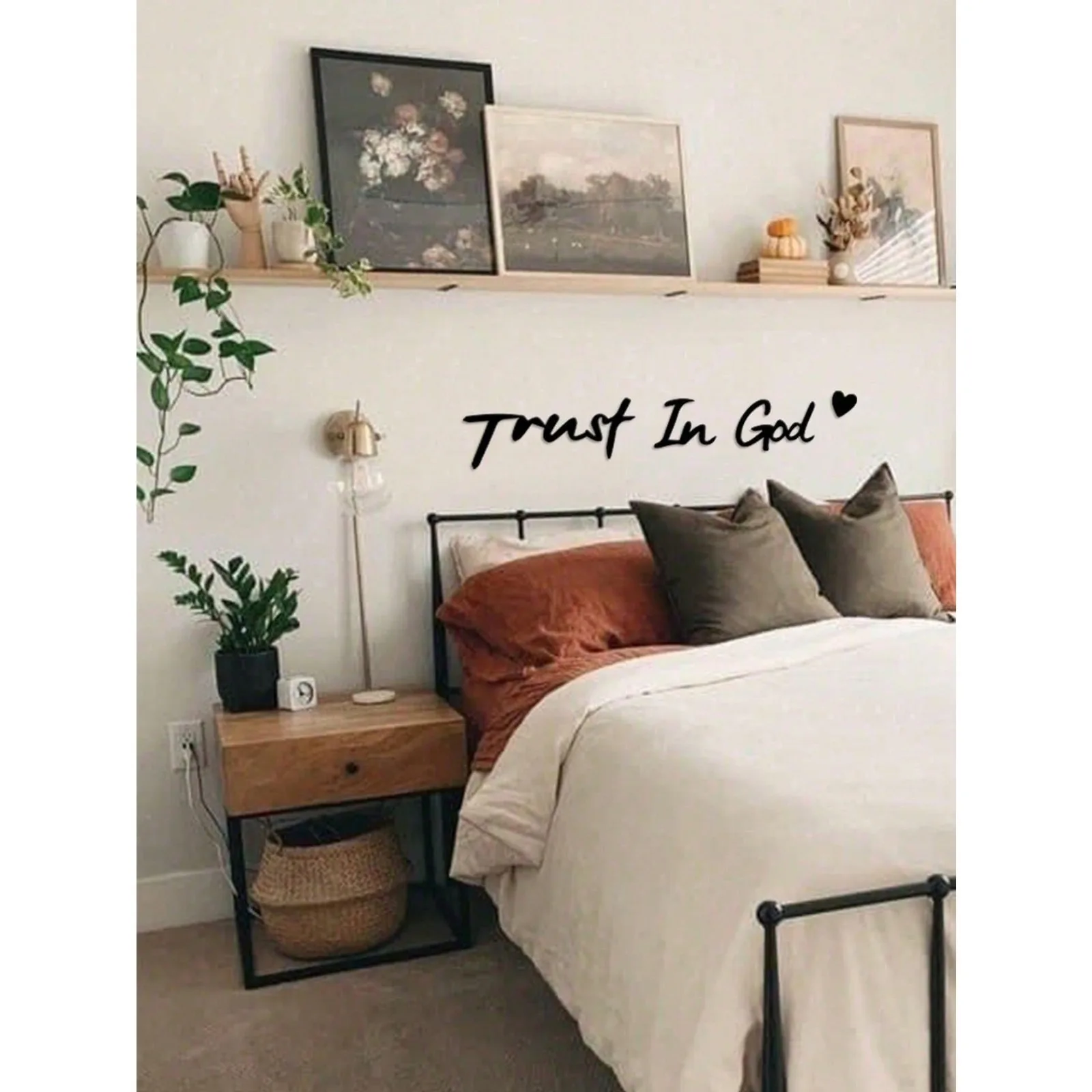 CIFBUY Iron Art Wall Decor Metal Trust God Christian Home Decor Living Room Hanging Art Gift Wall Sculpture
