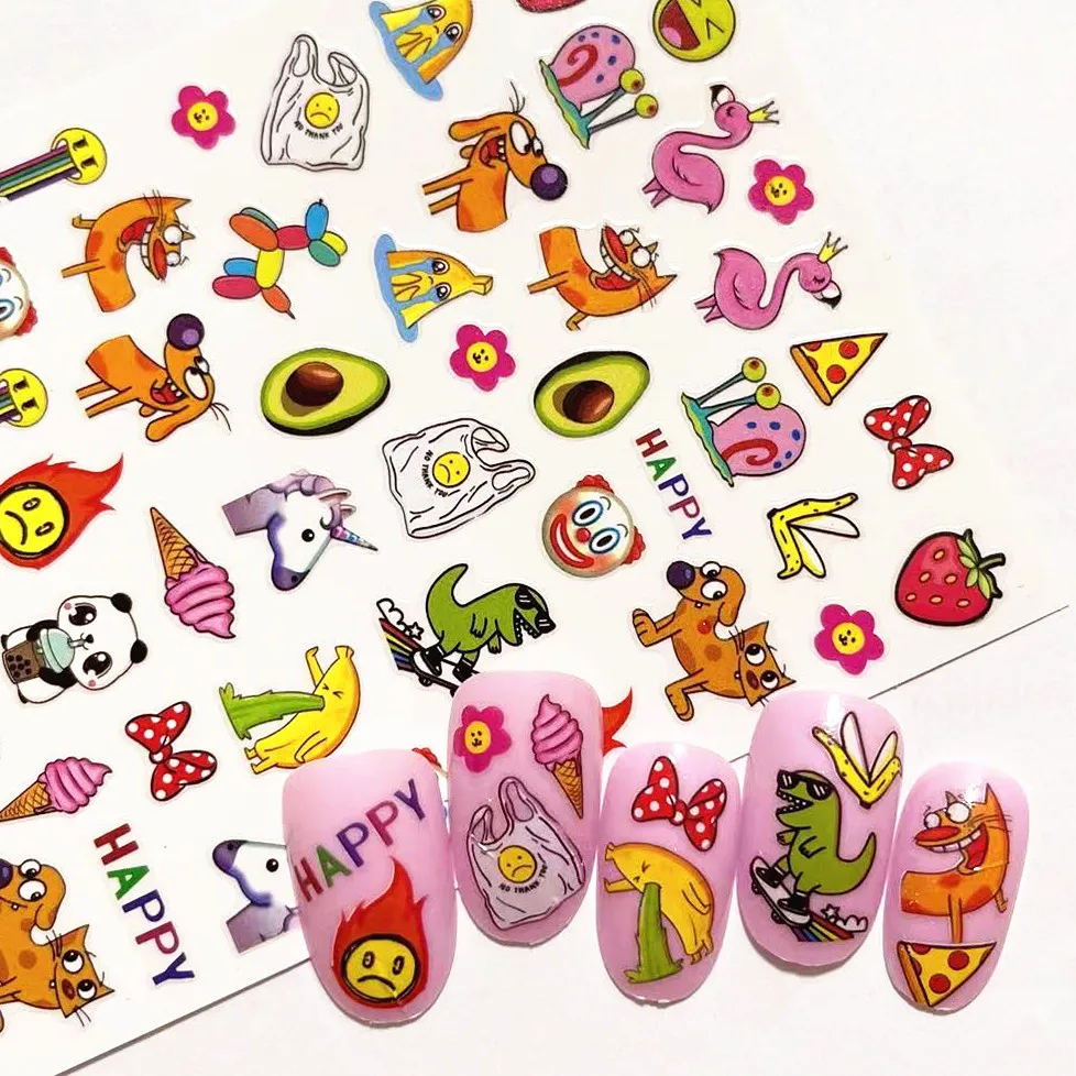 

TSC-79 Newest design Anime letter designs 3d Nail Art Sticker nail Decal Deco Slider Stamp Film accessories