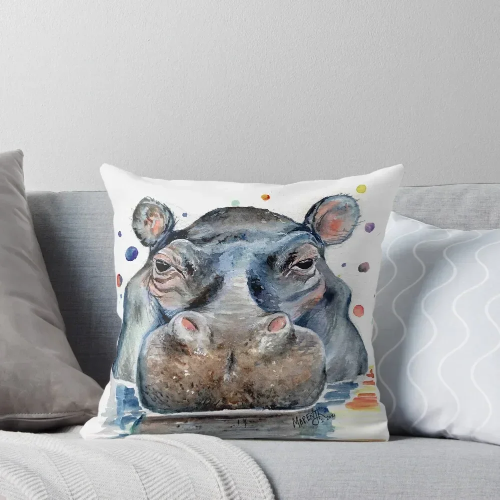 

Hippo reflections Throw Pillow Christmas Pillow Covers Sofas Covers Luxury Cushion Cover christmas supplies pillow