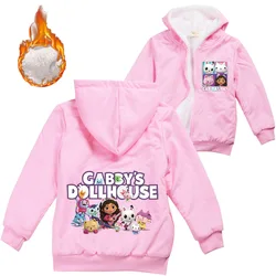 Gabbys Dollhouse Children Winter Jackets Girls Cotton Padded Kids Boy Jacket Warm Outerwear Autumn Casual Kids Coats Winter