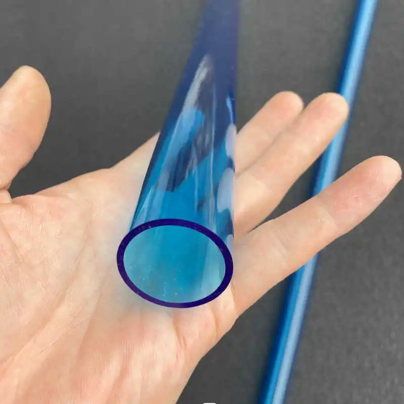 Colored clear Plastic Pipe Rigid Polycarbonate Round Tube 2mm Thick Acrylic Tubing Impact for Lighting, Models, Water Plumbing