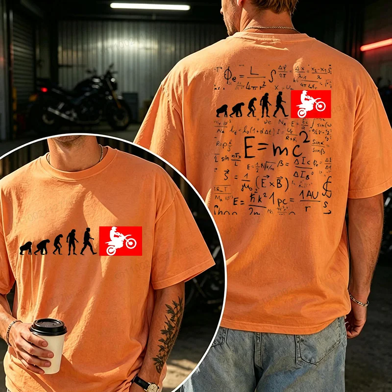 Sommermode ​ ​ Y2k Kleidung Motorradfahrer Biker Motorrad T-Shirt Herren Lustige Menschliche Evolution Motocross Tops Motorradtag Geschenke – Detail 4