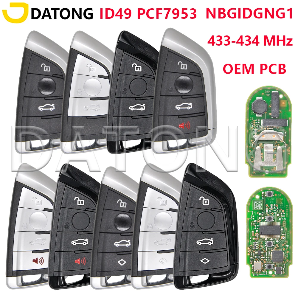Datong World Car Remote Control Key For BMW F X5 X6 2014-2019 Original PCB ID49 PCF7953 NBGIDGNG1 434MHz Promixity Card