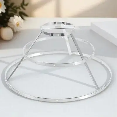 DIY 램프 홀더 샹들리에 프레임 실버 3단 19cm 금속 갓 펜던트 램프 갓 프레임 와이어 펜던트 조명 브래킷