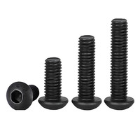 10/20/30/60PCS hexagon head screw M2.5 m3 M4 M5 M6 M8 M10 black knob hexagon socket head screw hexagon socket head screwf