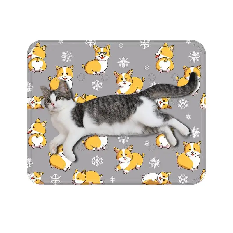 

Dog Cooling Mat Self-Cooling Cute Animal Pattern Comfortable Sleeping Pad Outdoor Pet Supplies Rectangular Cat Bed Cooling