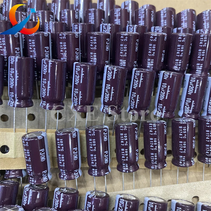 10 sztuk 200V10UF pojemność 10X20MM Nichicon kondensatory elektrolityczne UPJ2D100MPD1TD 10UF 200V nowość