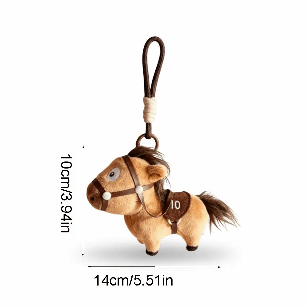 Mascot Pony Bag Pendant Chinese Style Fluffy Stuffed Animal Keyring 2026 Year of the Horse Good Luck Horse Keychain